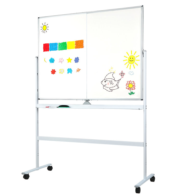 Tableau blanc mobile mobile réversible à double face magnétique réversible 90 * 120 cm