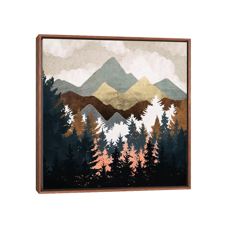 " Forest View ", Brown Floater Framed, 18" H x 18" W x 1.5" D