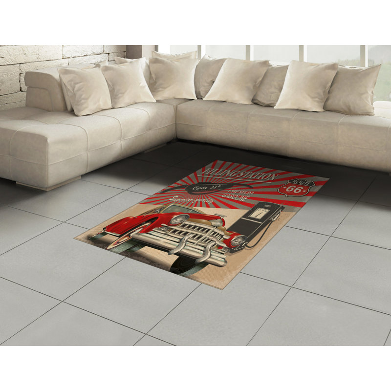 Tapis décoratif rétro en fibres à haute densité, Rectangle— 4 pi x 5 pi 8 po