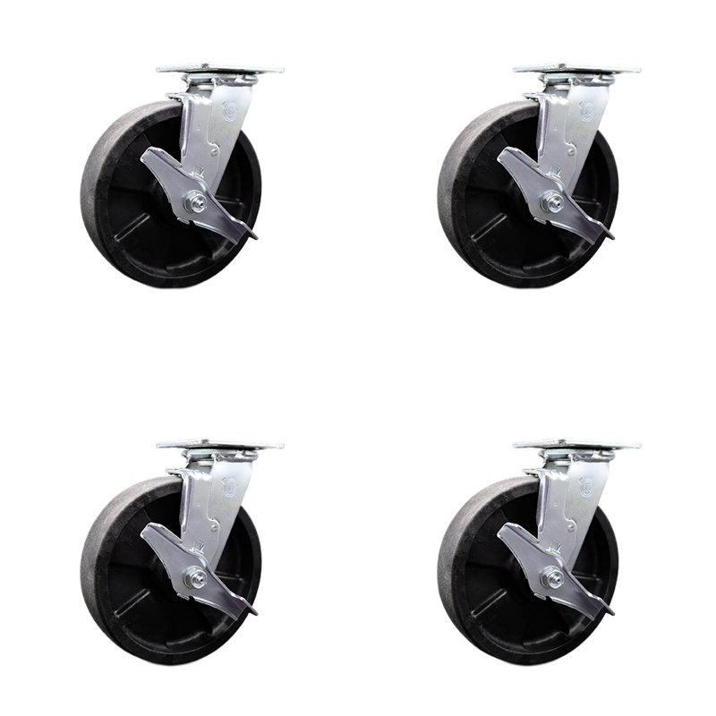 4 Piece Glass Filled Nylon Caster Set