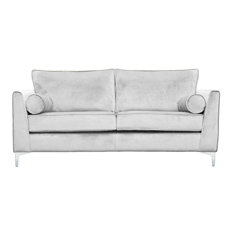 Giancarlo 3 Seater Velvet Sofa, Silver
