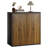 30" Walnut Three-Tier Sideboard Storage Cabinet, with Vertical Groove Membrane-Pressed Doors, for Living Room, Kitchen, Dining Room-1123820743