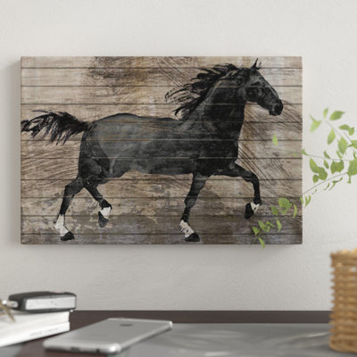 « barnwood cheval », impression sur toile