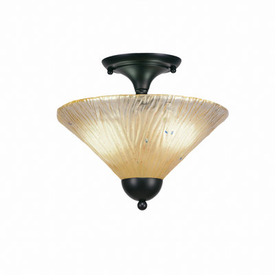 Semi-Flush 2 Bulbs With 12" Glass
