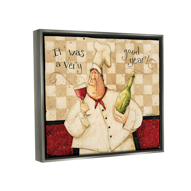 «A Very Good Year Chef Wine», art de la giclée encadrée par Dan Dipaolo, H 17 po x l 21 po x P 1,7 po