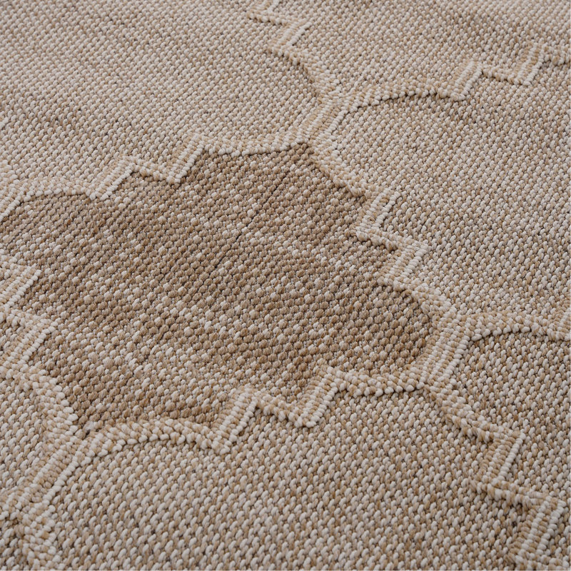8X10 Cream / Trellis Indoor / Outdoor Area Rug, Rectangle 7'9" x 10'