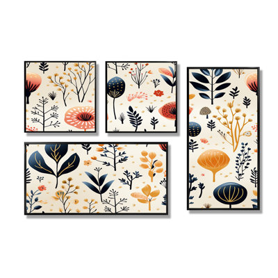«Love In The Wild» corail et beige Lfower - ensemble de 4 décorations crème