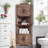 Geidy 67" Kitchen Pantry Corner Display Cabinets with Adjustable Shelves and Open Storage-1719555065