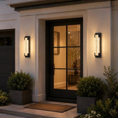 18.9" Modern Outdoor LED Wall Sconce Waterproof Dimmable
