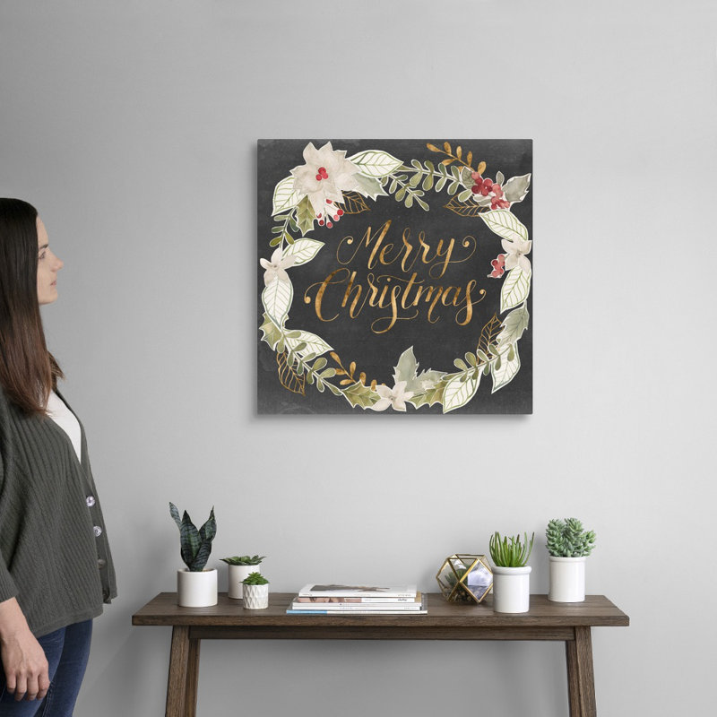 « Christmas » I par Grace Popp-impression d’art textuel sur toile, H 24 po x l 24 po x P 1,25 po, Toile tendue