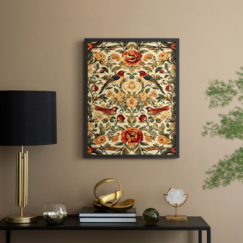 WM MORRIS Series CDLXXII  -Premium Framed Print -Ready to Hang - No Nails Required, 29" H x 23" W, Black