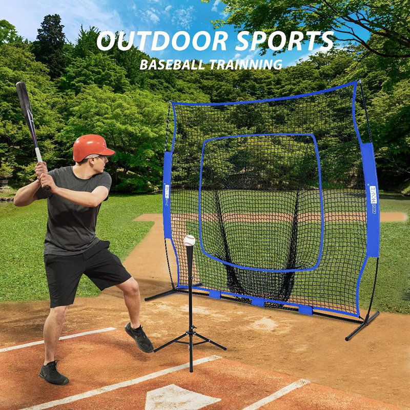 Baseball Softball Practise Goal Net with Carrying Case, Blue