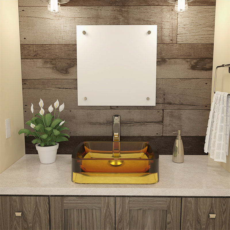 DECOLAV Incandescence 15'' Resin Rectangular Bathroom Sink, Honeycomb