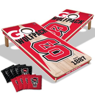 YouTheFan 2’ x 4’ Professional Wood Cornhole Game with Logo Bags
