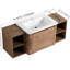 Meuble-lavabo mural 52 po avec lavabo en céramique blanche, tablettes de rangement, bords arrondis et charnières à fermeture douce, surface de lavabo facile à nettoyer-129957043-129957045