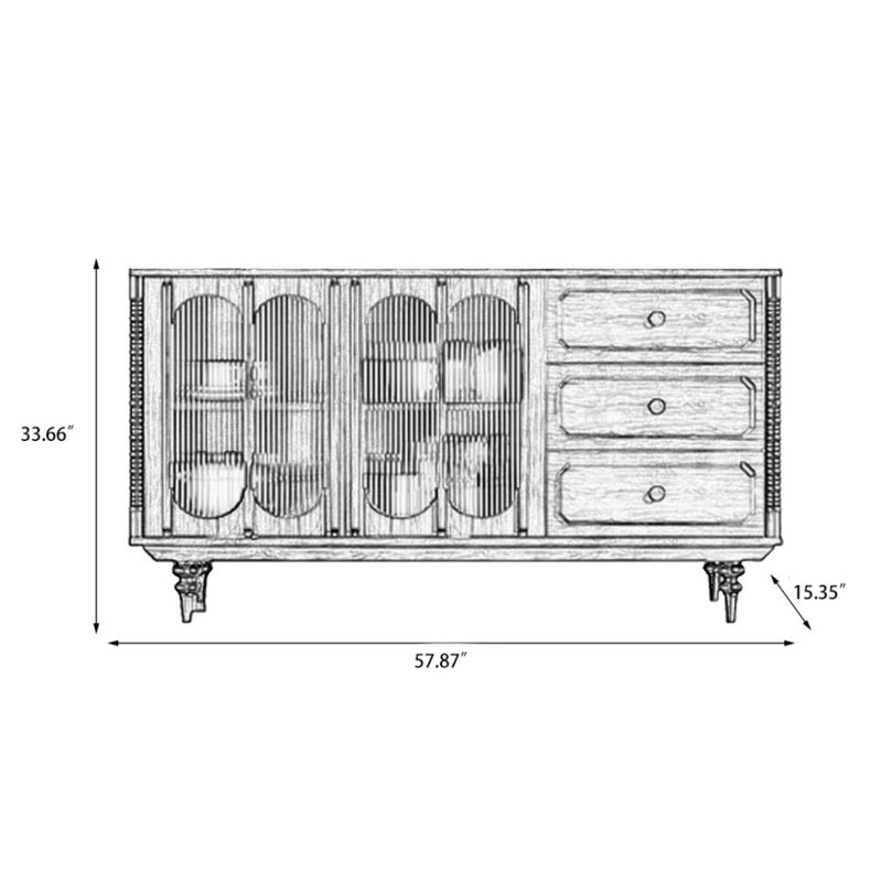 Buffet en bois de noyer foncé foncé