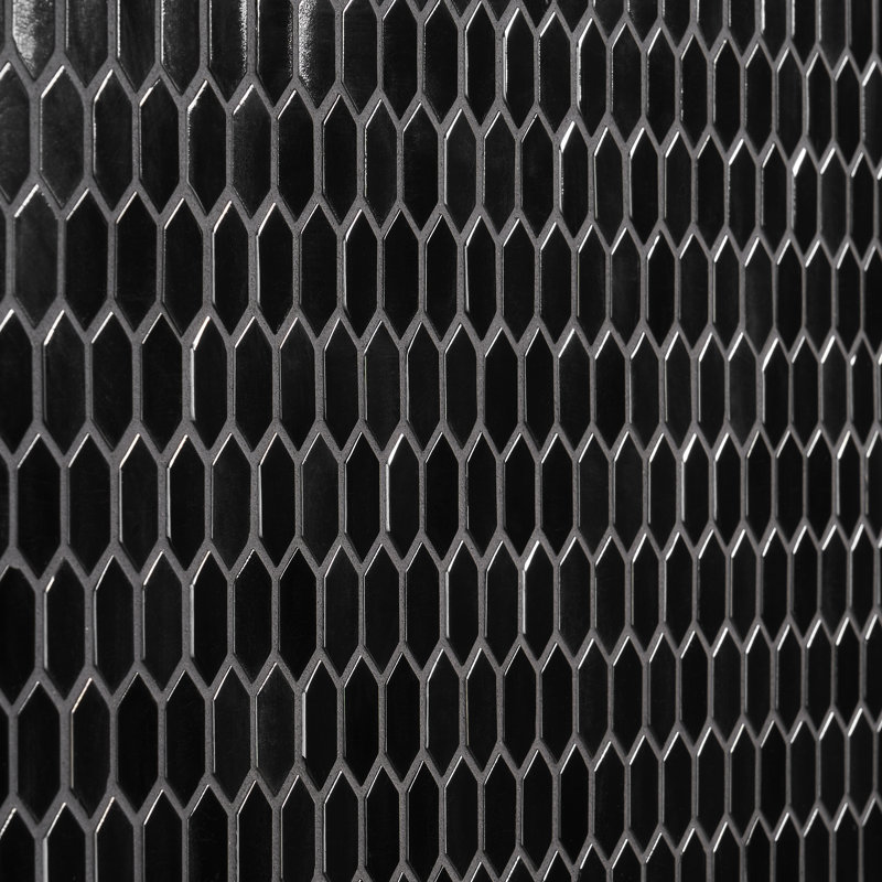 Carrelage mural mosaïque en verre poli 11,61 po x 11,73 po Glimmer, Noir iridescent