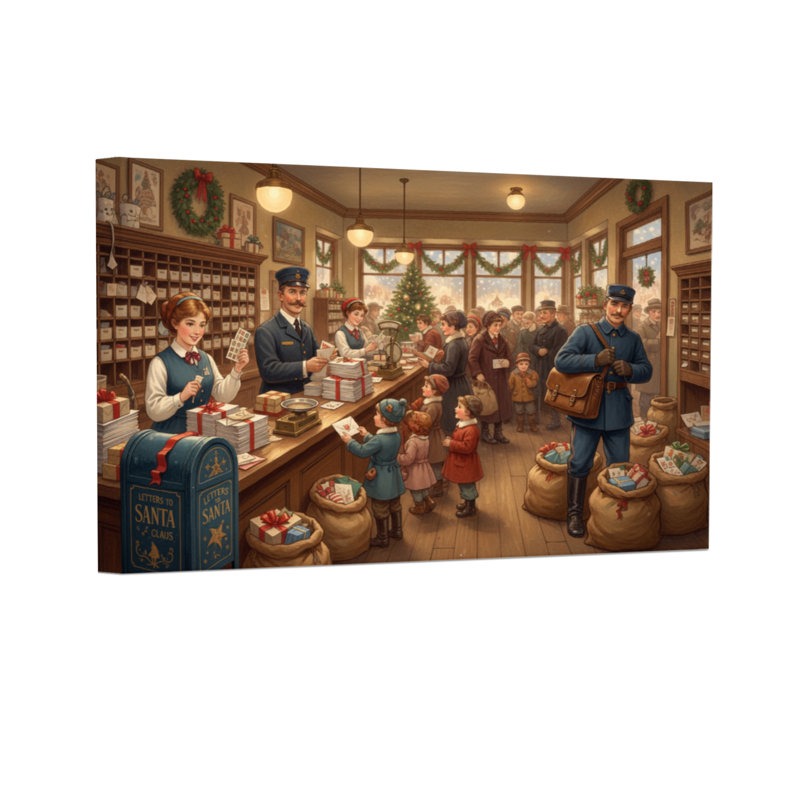 Scène de bureau de Noël rétro de Noël