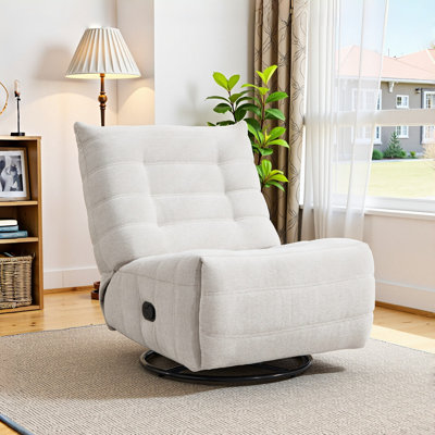 33.1" Wide Modern Comfortable Chenille Swivel and Glider Manual Recliner
