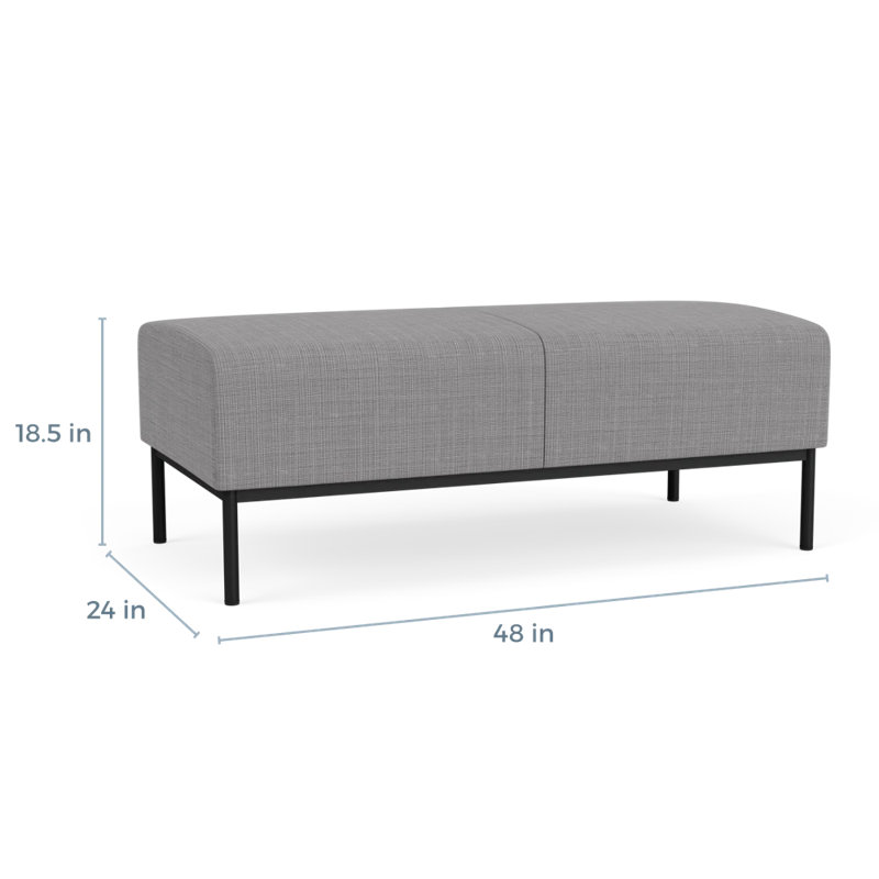 Banc de réception Darsey, Noir, Gris chambray