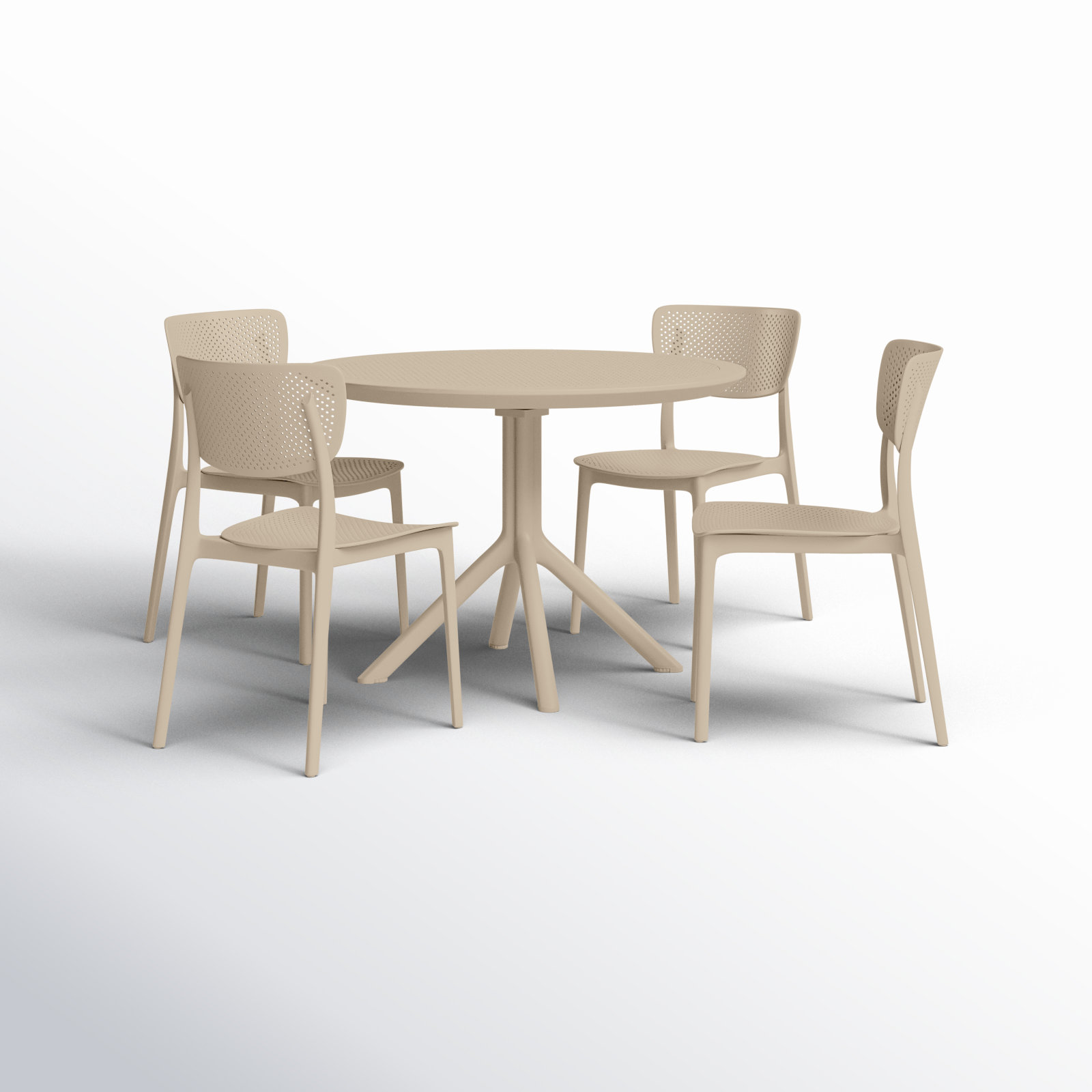 Farrah 41" Patio Dining Set, Taupe
