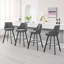 Tabouret de comptoir pivotant 26 po en lin avec dossier haut (ensemble de 4)-423412559-423412592-423412594