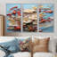 Fleurs de cerisier en fleurs sur fond bleu clair - art mural cerisier en fleurs-108457188-108457190