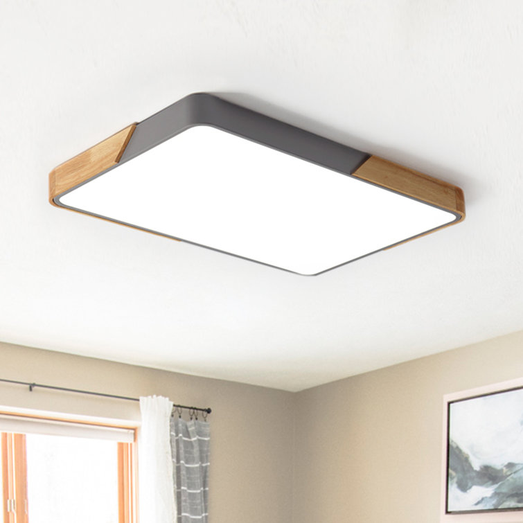 Cherron 1-Light 88cm Rectangle Dimmable LED Flush Mount Ceiling Light Fixture