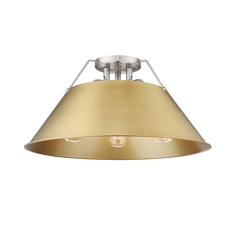 Weatherford Flush Mount, Pewter, Brushed Champagne Bronze