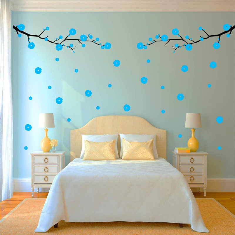 Plants & Flowers Wall Decal, Sky Blue