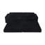 Siège de droite, canapé modulaire en forme de L, canapé modulaire compressé en velours côtelé de style minimaliste moderne, déplier dans un lit, chambre à coucher, canapé-lit compressé confortable - Design économe en espace - noir