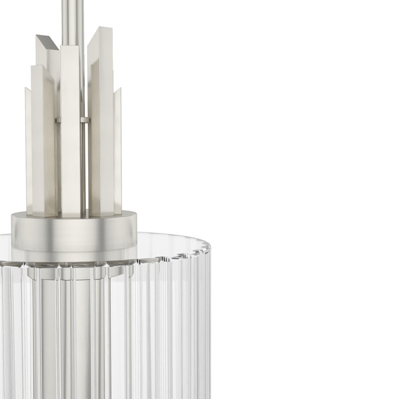 Mini-luminaire suspendu à 1 lumière Gatz, Nickel brossé