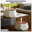Brasero de table aspect béton avec billes de verre et couvercle en acier inoxydable
