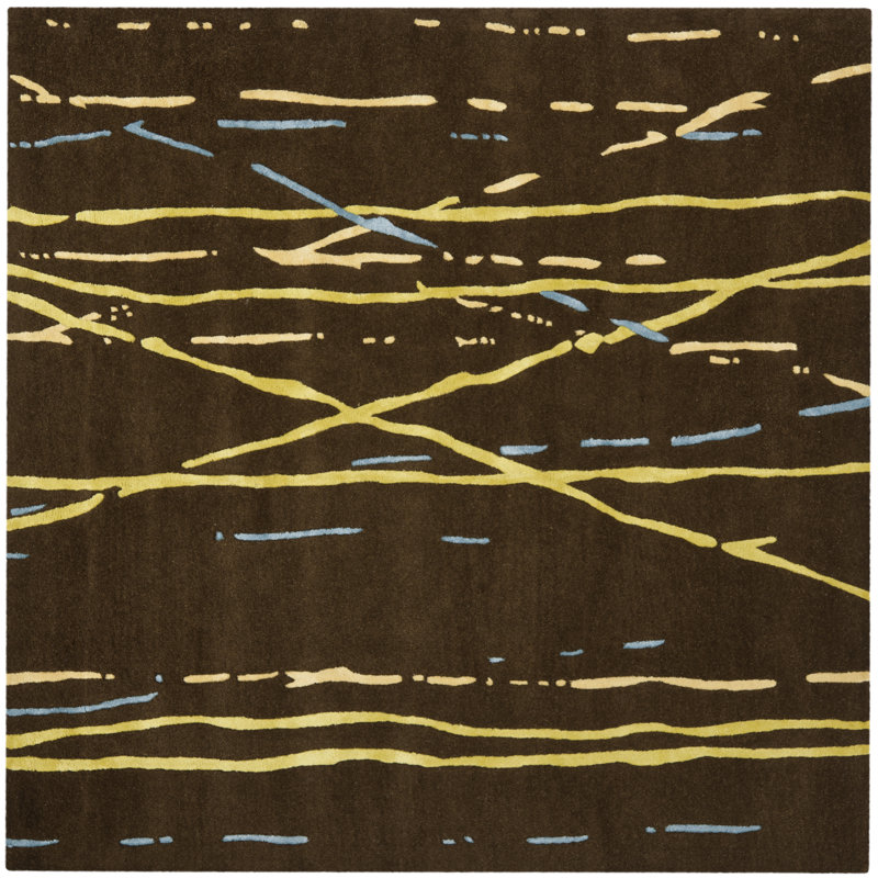 Anduel Hand Tufted Wool Abstract Rug, Square 6'