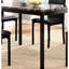 Table en faux marbre brun pour la salle à manger, cadre en métal noir, transitionnel, 4 places, assemblage simple requis avec plateau et sièges