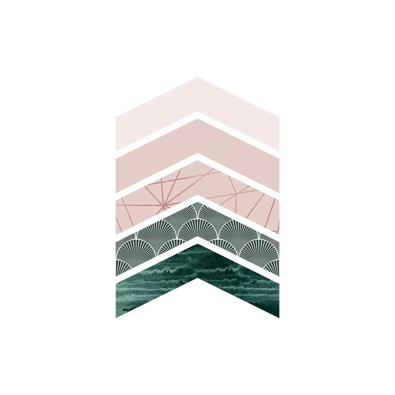 Evergreen Blush Geo I by Urban Epiphany - Print on Canvas, Wrapped Canvas, 30.48 cm H x 45.72 cm W
