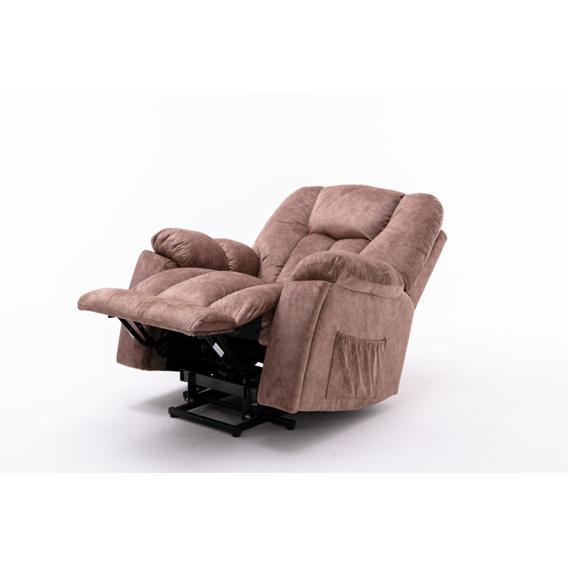 100cm Wide Velvet Lift Assist with Massager, Brown