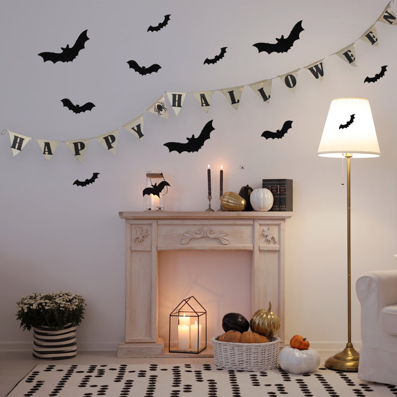 Bannière "Happy Halloween" 18,75 "à DEL blanche"