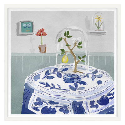Cloche 2 (Blue) Print by Dana Gibson