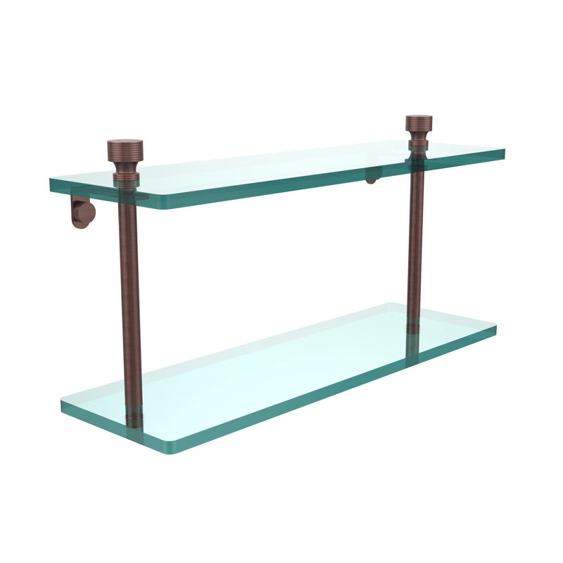 Ballenas 2 Piece Tiered Shelf, 16", Antique Copper