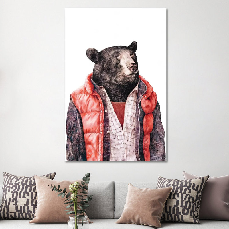 Black Bear by Animal Crew - Wrapped Canvas Print, 152.5 cm H x 101.5 cm W