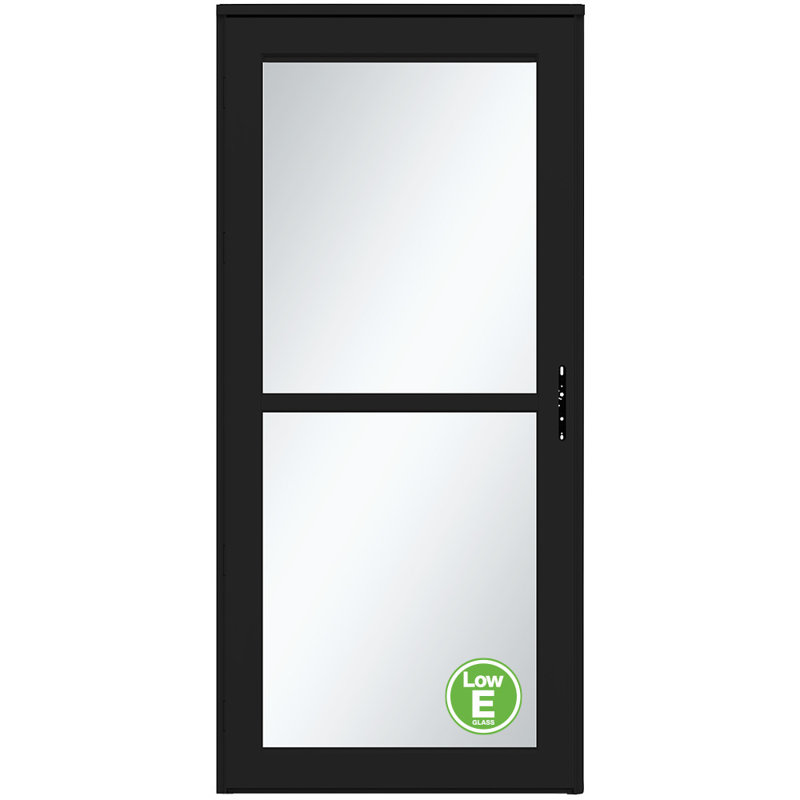 Platinum Retractable Screen with Low-E Storm Door (handle sold separately), 81" H x 36" W, Right Hand/Outswing, Black