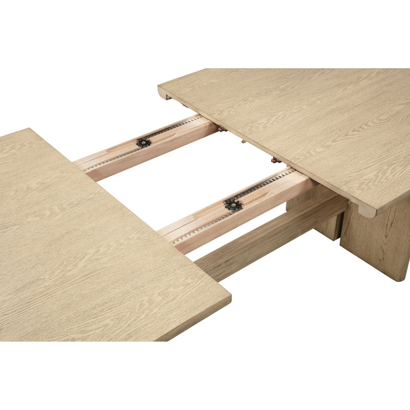 Beige Oak 7-Piece Rectangular Dining Set
