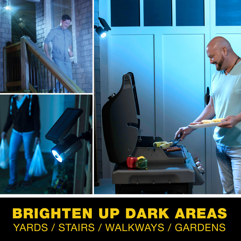 Bell+Howell Bionic Spotlight Original LED Solar Outdoor Lights with Motion Sensor, Black