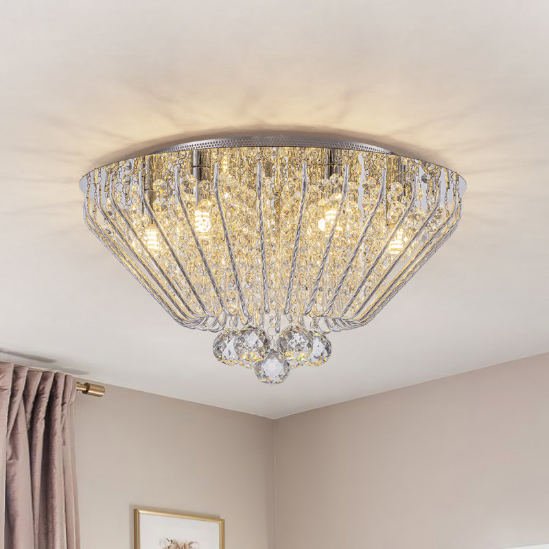 Montu 6 - Light 17'' Flush Mount Lighting with Crystal Accents