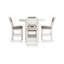 Ensemble de table de salle à manger à hauteur de comptoir 5 pièces Berg, bois blanc, chaises rembourrées-129458214-129458215-129458218