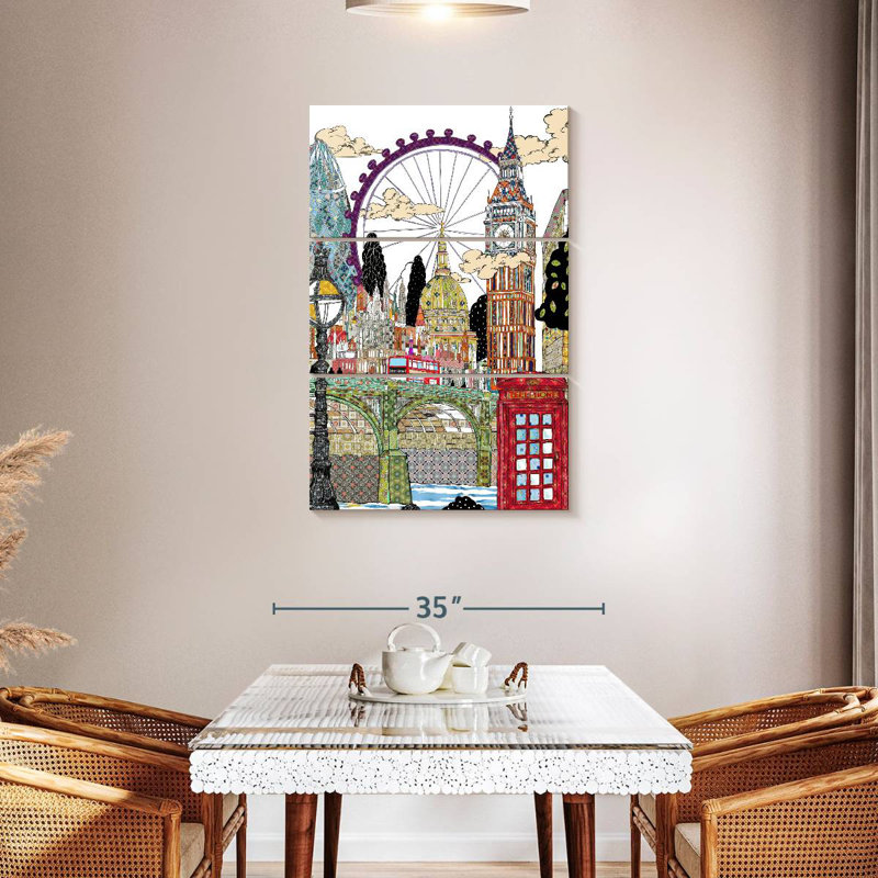 Patchwork London, 65" H x 42" W