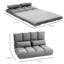 Plancher convertible, chaise de lit pliante avec 2 coussins, réglable, gris, peu encombrant, dossier et appui-tête robustes, lit gris, épargne,
