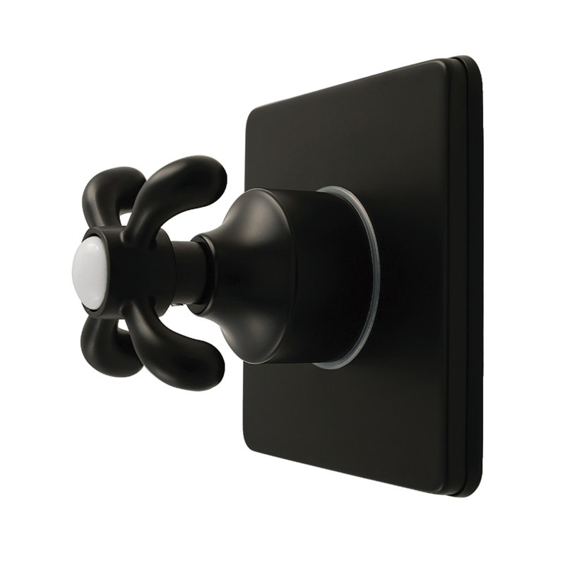 Kingston Brass French Country Single-Handle Wall Mount Six-Way Diverter Valve with Trim Kit, Matte Black