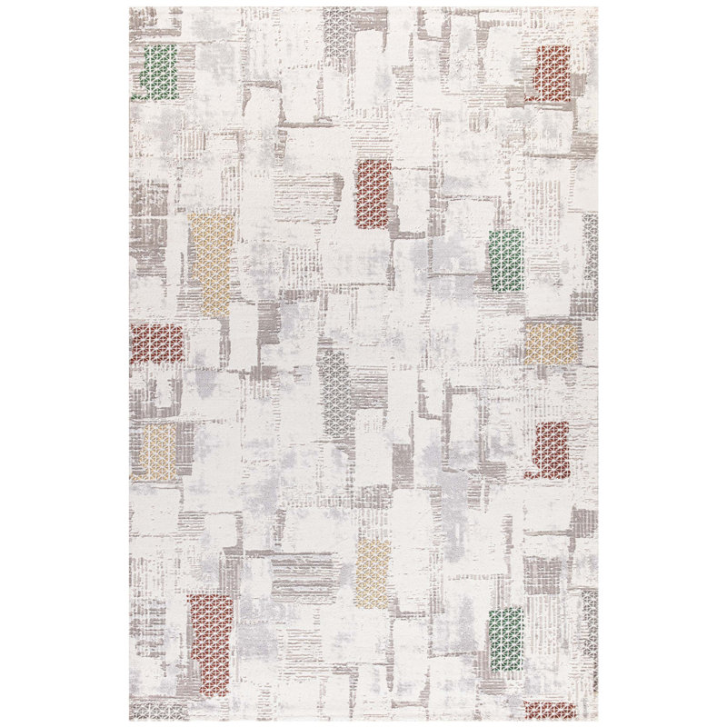 Stefaun Tencel Geometric Indoor Rug, Rectangle 2'8" x 5'